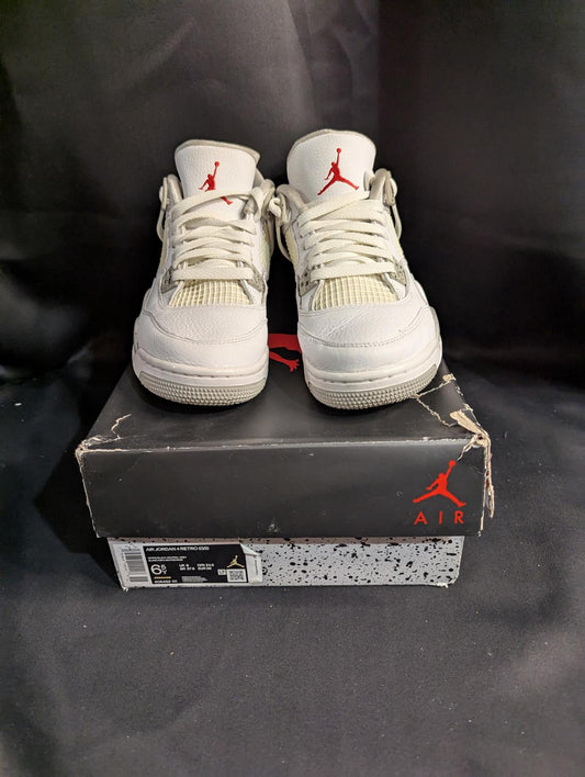 Jordan 4 Retro GS "White Oreo" Size 6.5Y Used VGC w/ Box CT8527-100 Speckle