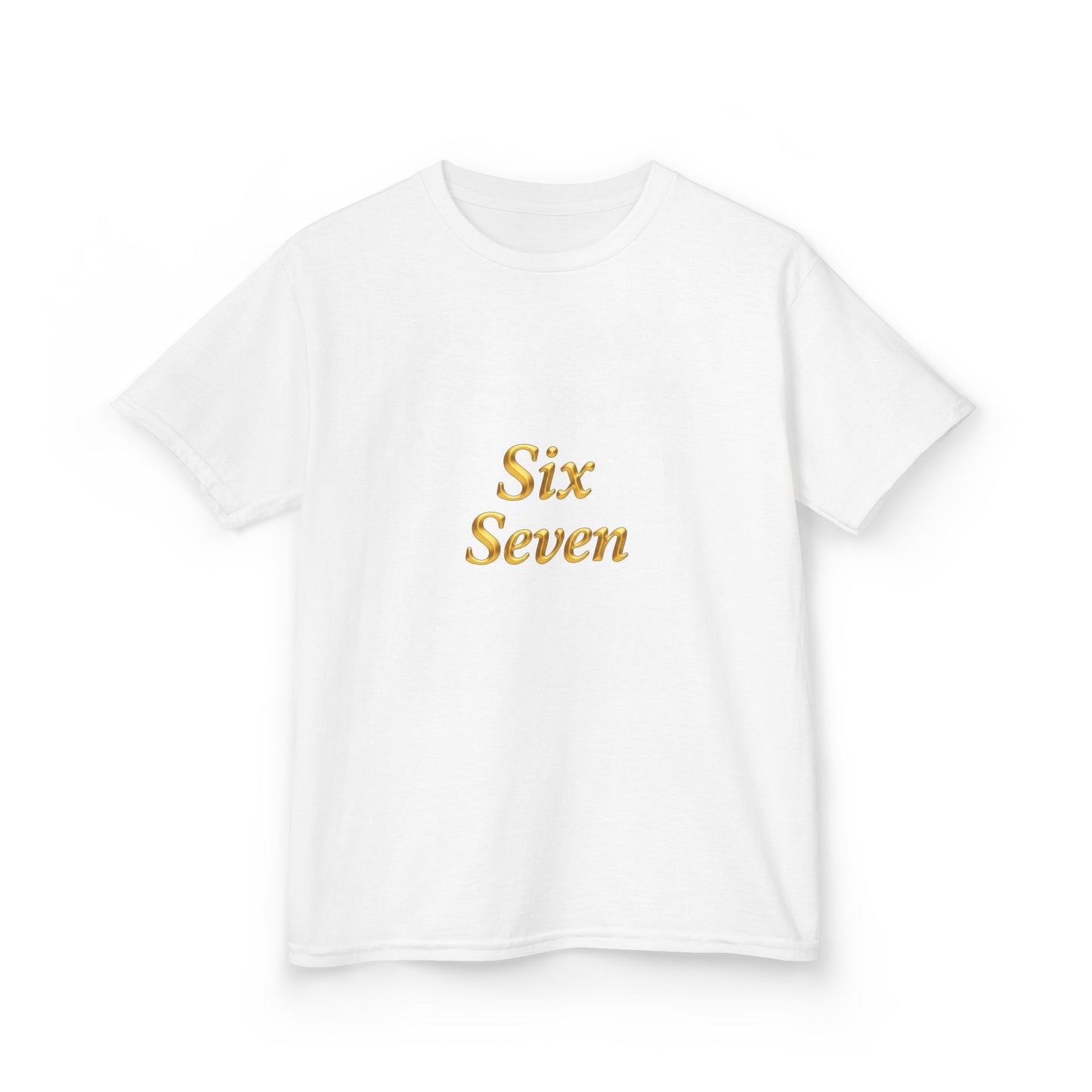 Kids Tee "Six Seven" Gold Script —  Gold 6-7