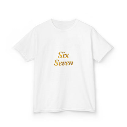 Kids Tee "Six Seven" Gold Script —  Gold 6-7