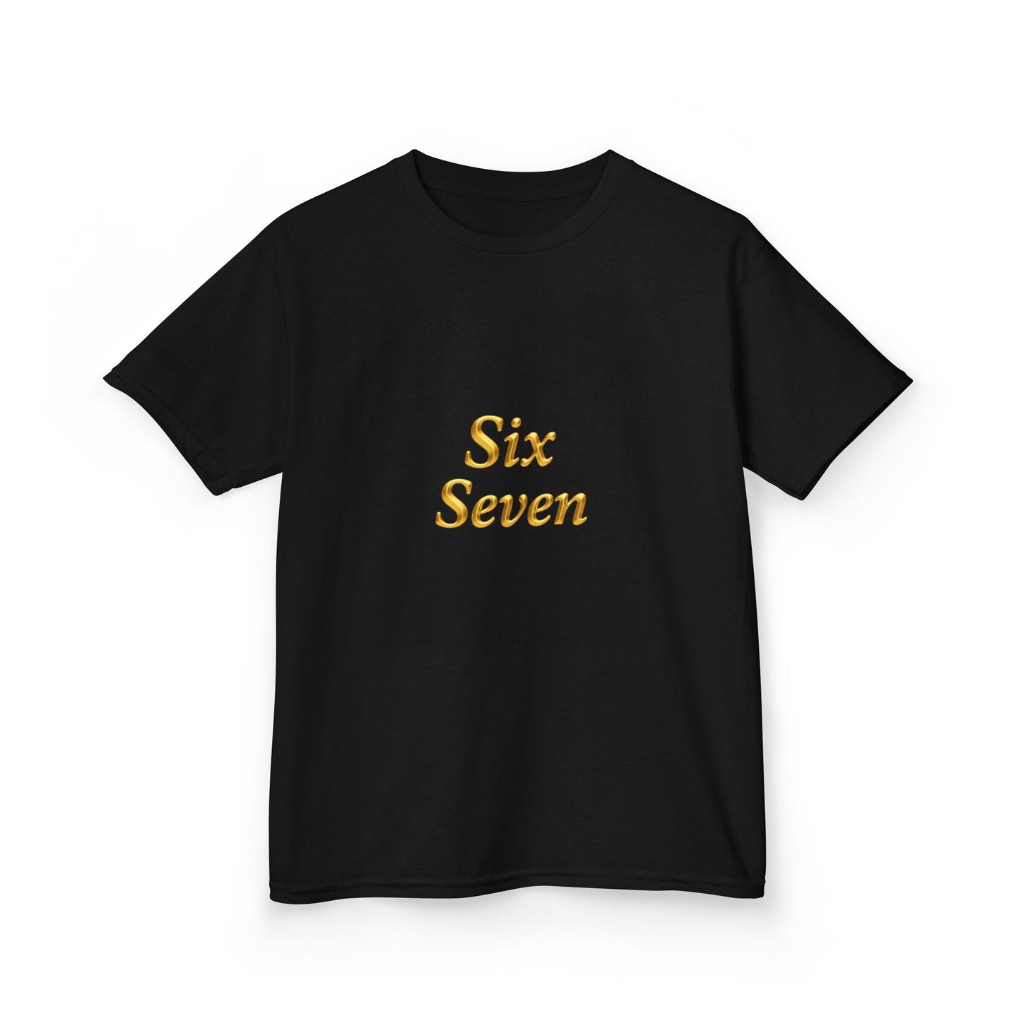 Kids Tee "Six Seven" Gold Script —  Gold 6-7