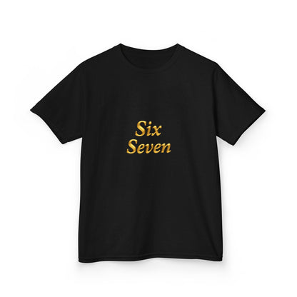 Kids Tee "Six Seven" Gold Script —  Gold 6-7