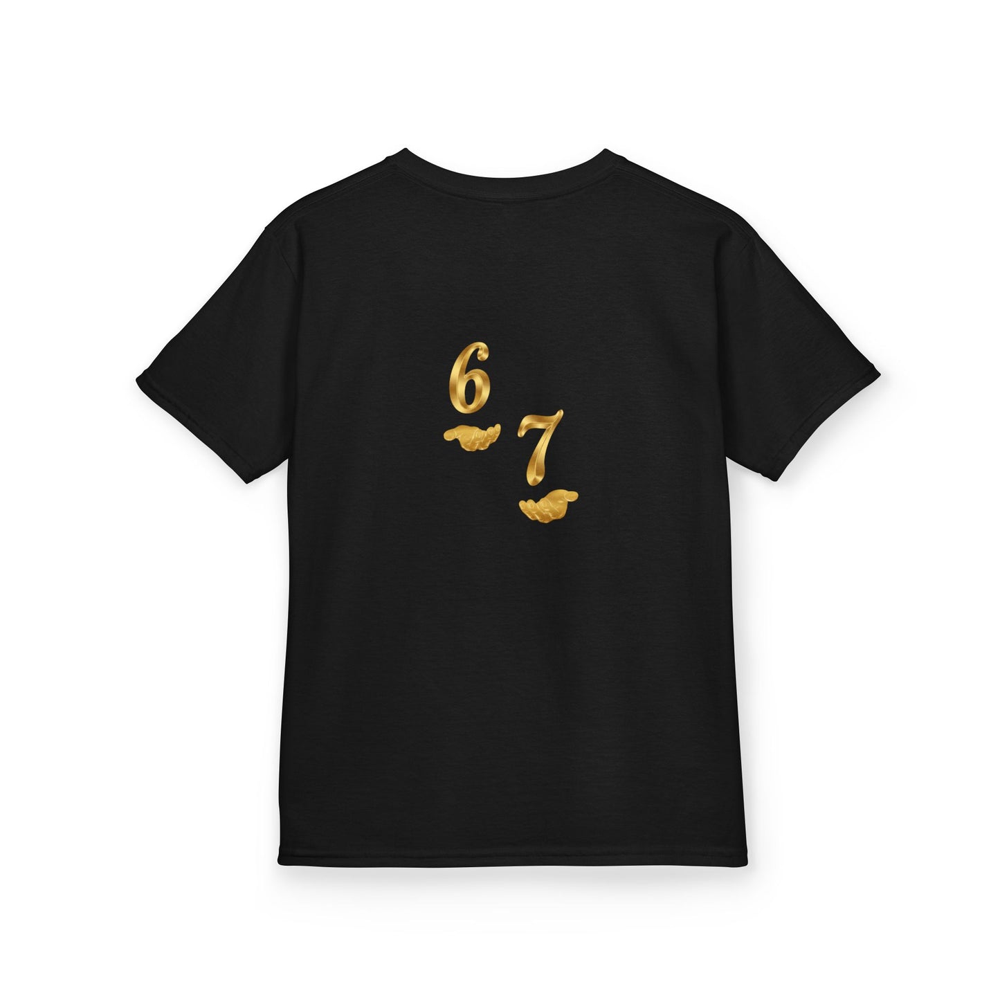 Kids Tee "Six Seven" Gold Script —  Gold 6-7