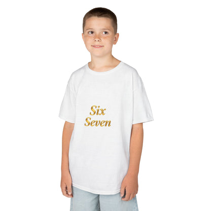 Kids Tee "Six Seven" Gold Script —  Gold 6-7