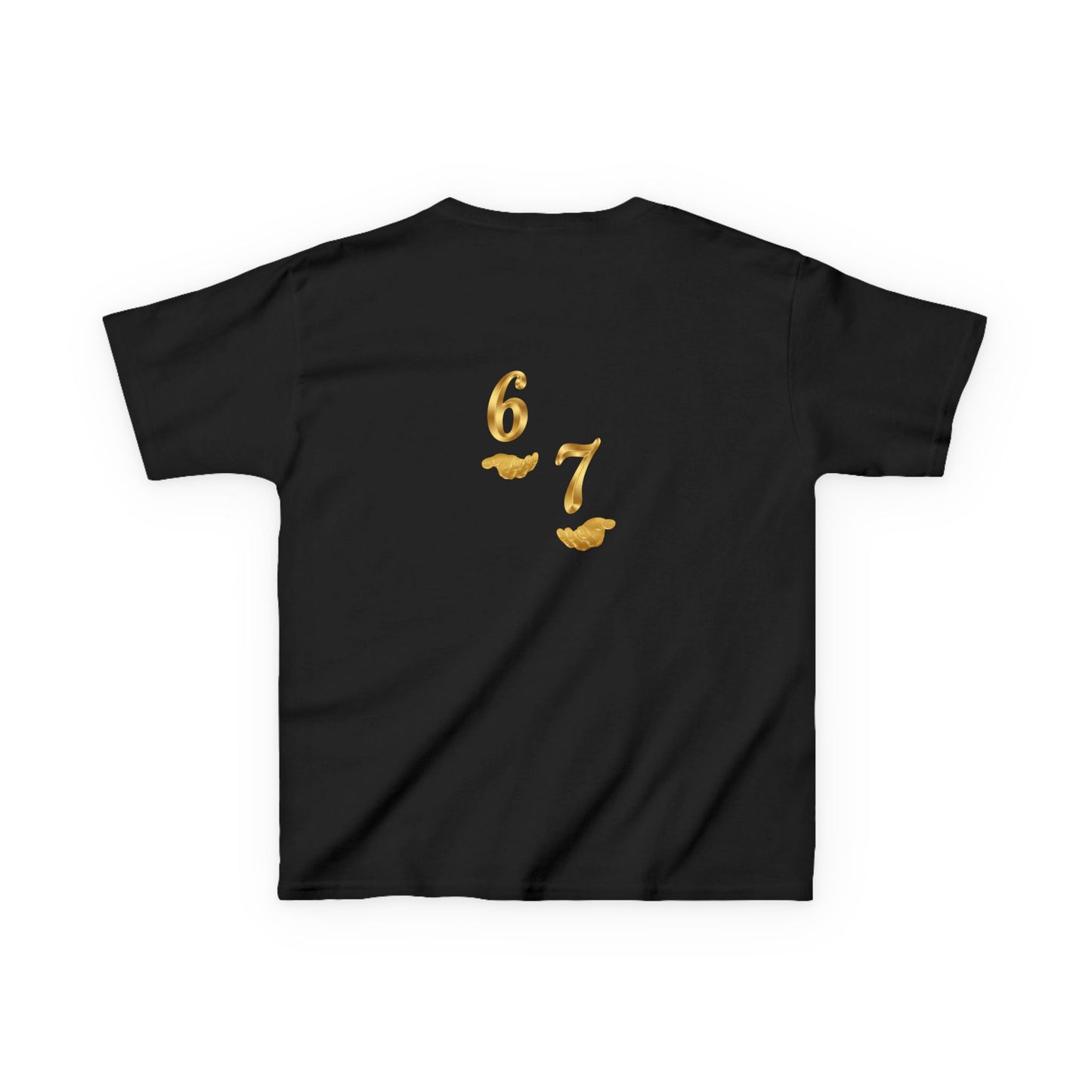 Kids Tee "Six Seven" Gold Script —  Gold 6-7