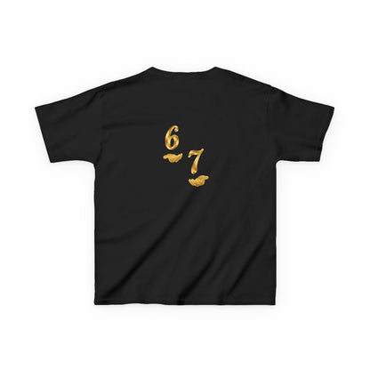 Kids Tee "Six Seven" Gold Script —  Gold 6-7