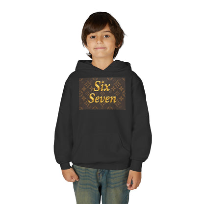 Youth Hoodie — 'Six Seven' Gold Hands Luxe Graphic