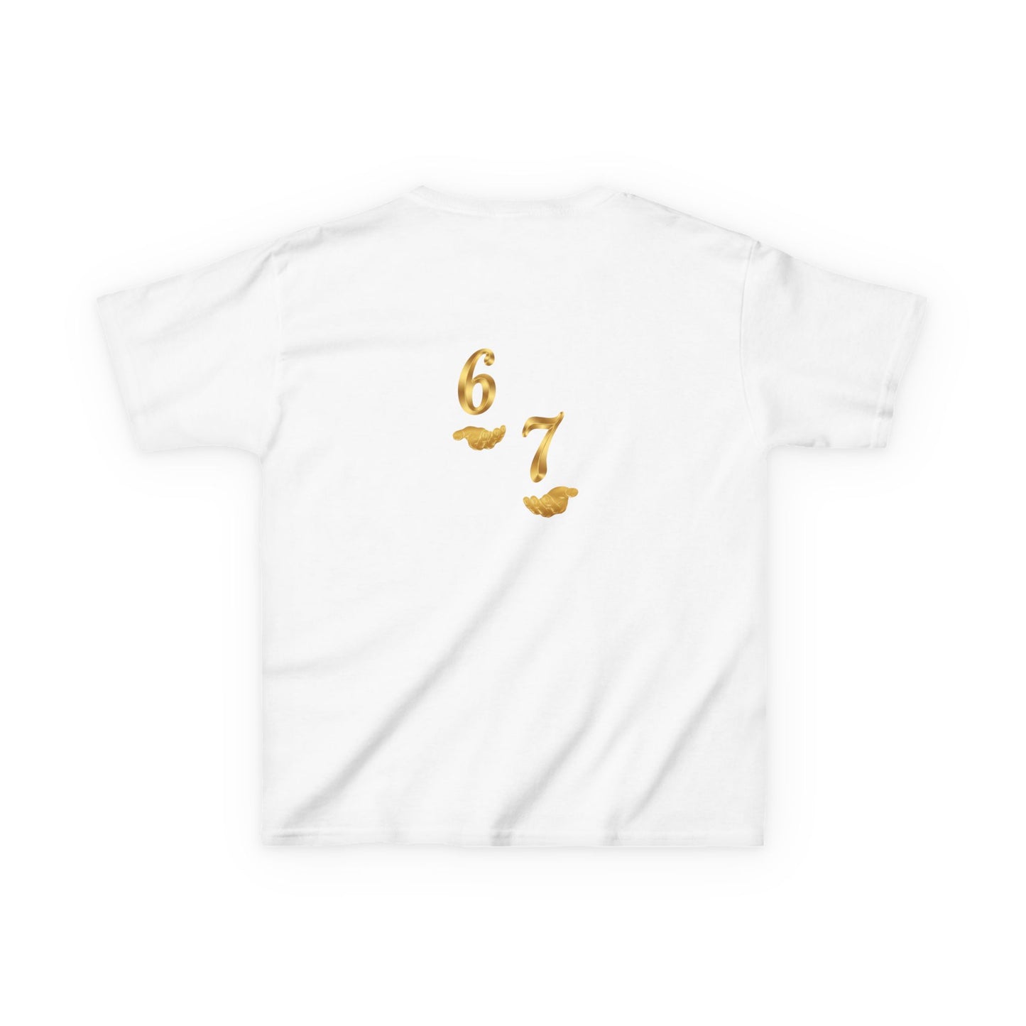 Kids Tee "Six Seven" Gold Script —  Gold 6-7