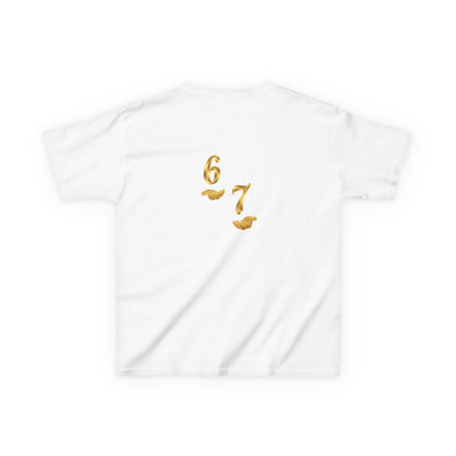 Kids Tee "Six Seven" Gold Script —  Gold 6-7
