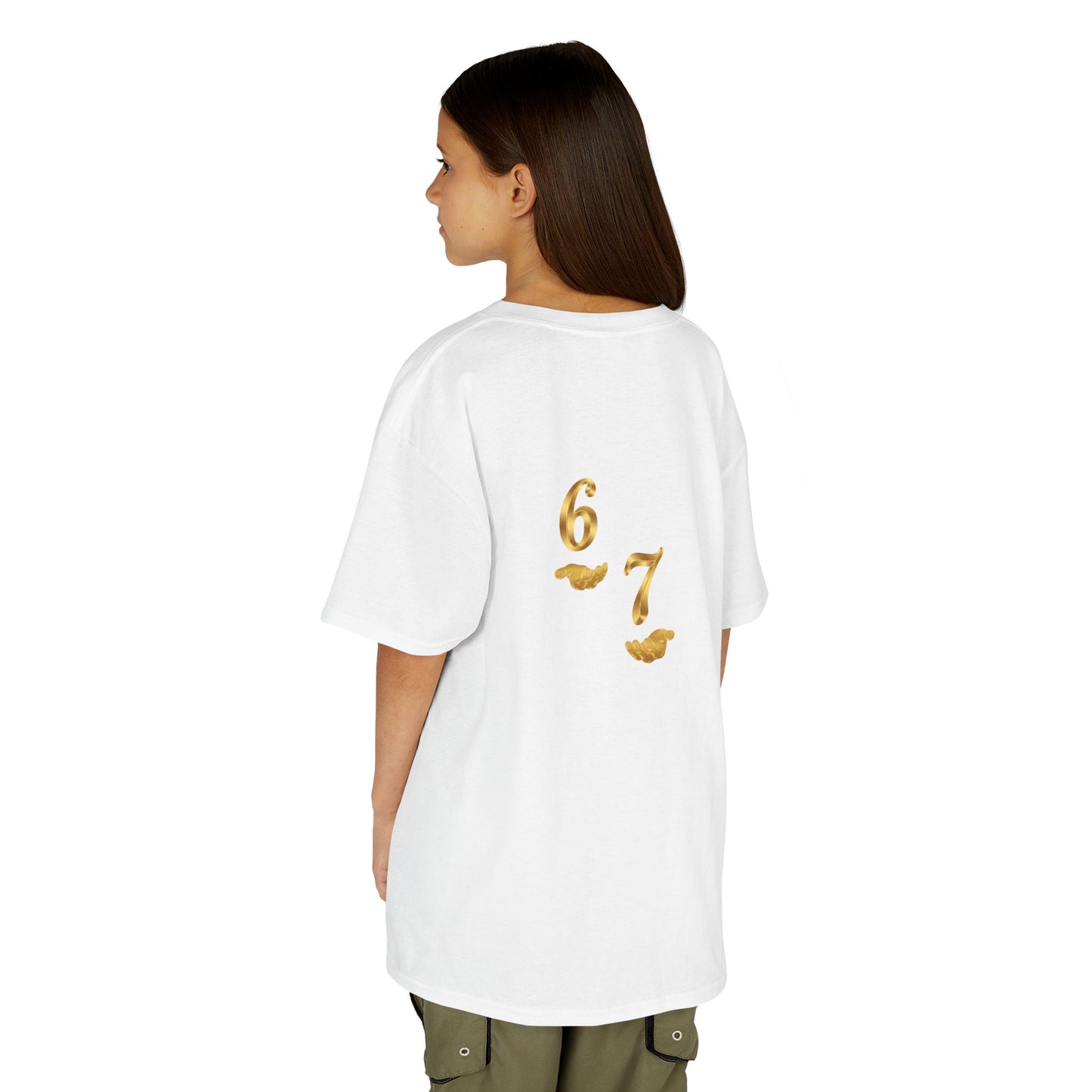 Kids Tee "Six Seven" Gold Script —  Gold 6-7