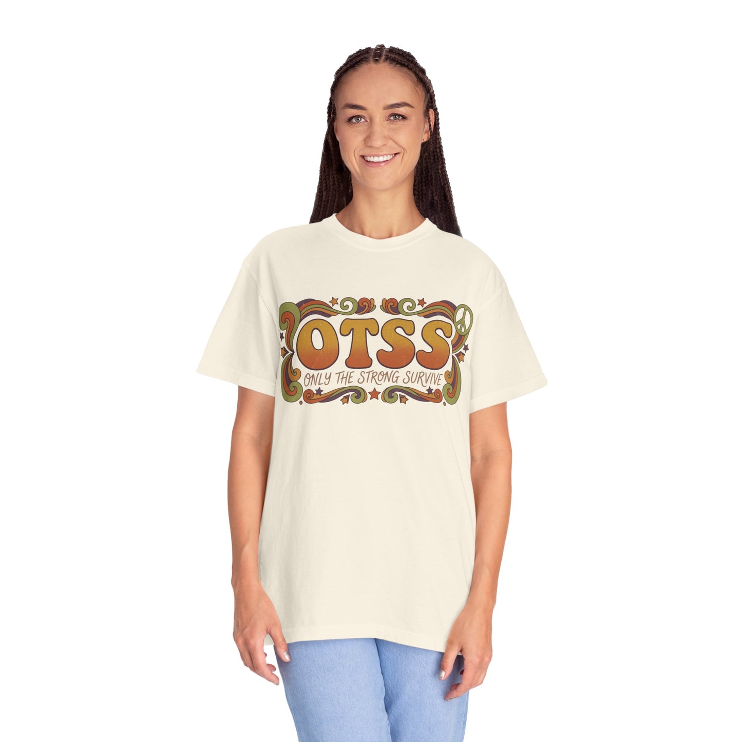 OTSS Retro Floral T-Shirt — "Only The Strong Survive" Vintage Graphic Tee