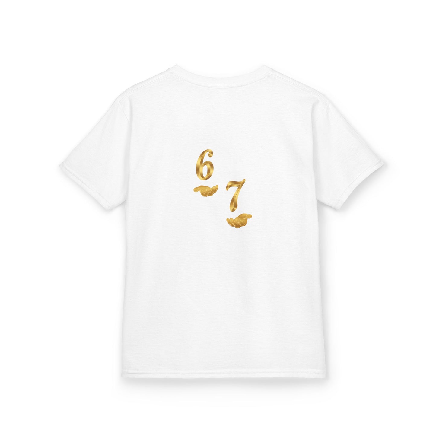 Kids Tee "Six Seven" Gold Script —  Gold 6-7