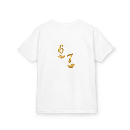 Kids Tee "Six Seven" Gold Script —  Gold 6-7