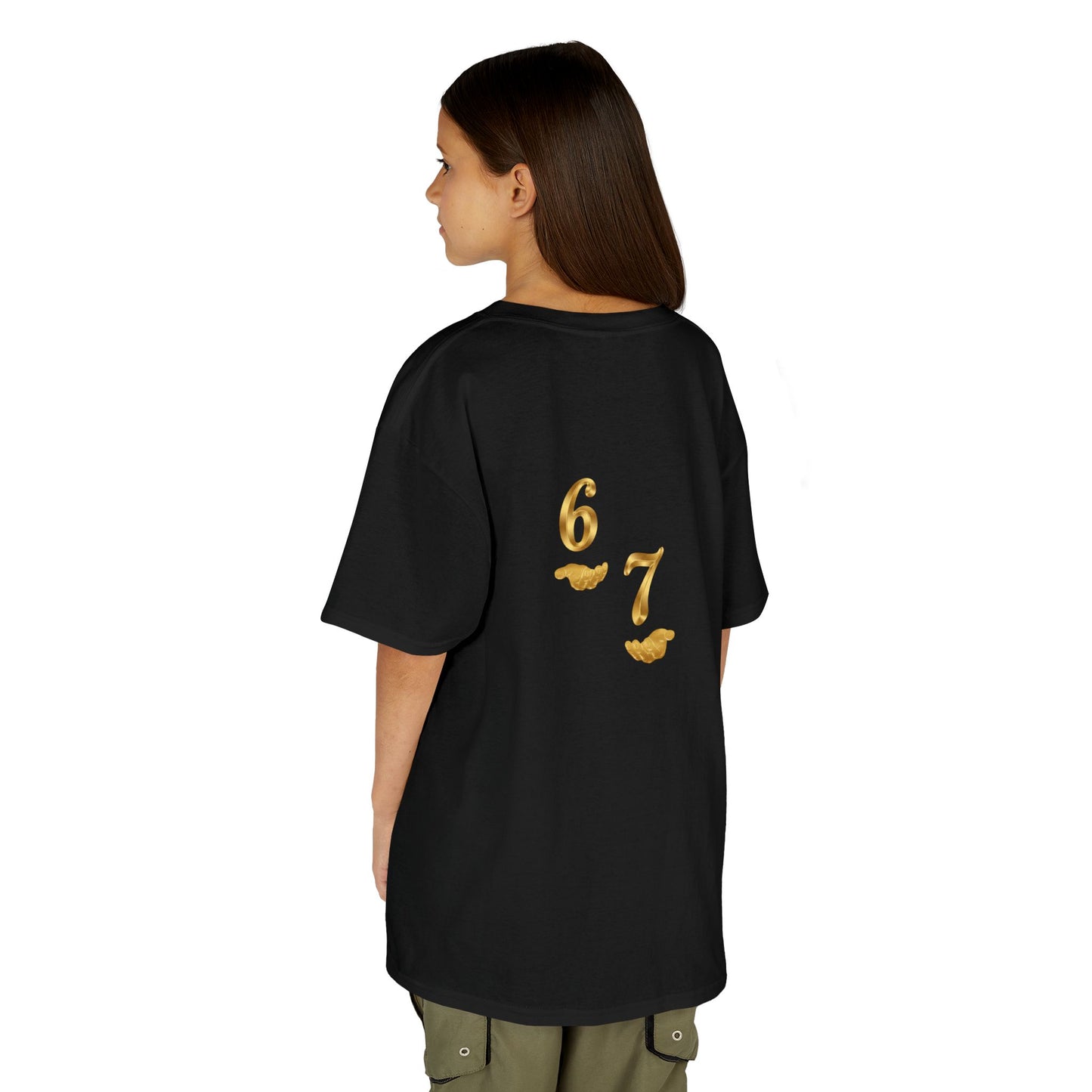 Kids Tee "Six Seven" Gold Script —  Gold 6-7