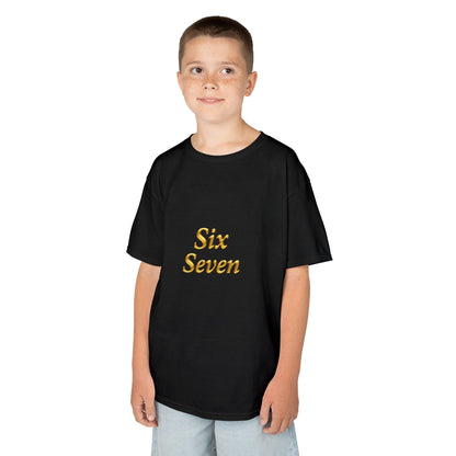Kids Tee "Six Seven" Gold Script —  Gold 6-7