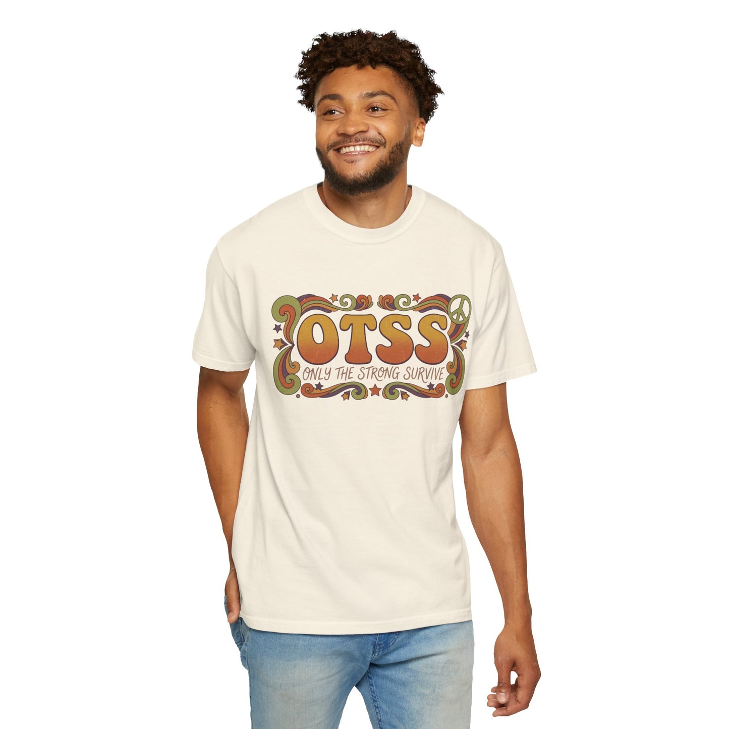 OTSS Retro Floral T-Shirt — "Only The Strong Survive" Vintage Graphic Tee