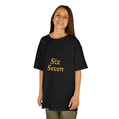 Kids Tee "Six Seven" Gold Script —  Gold 6-7