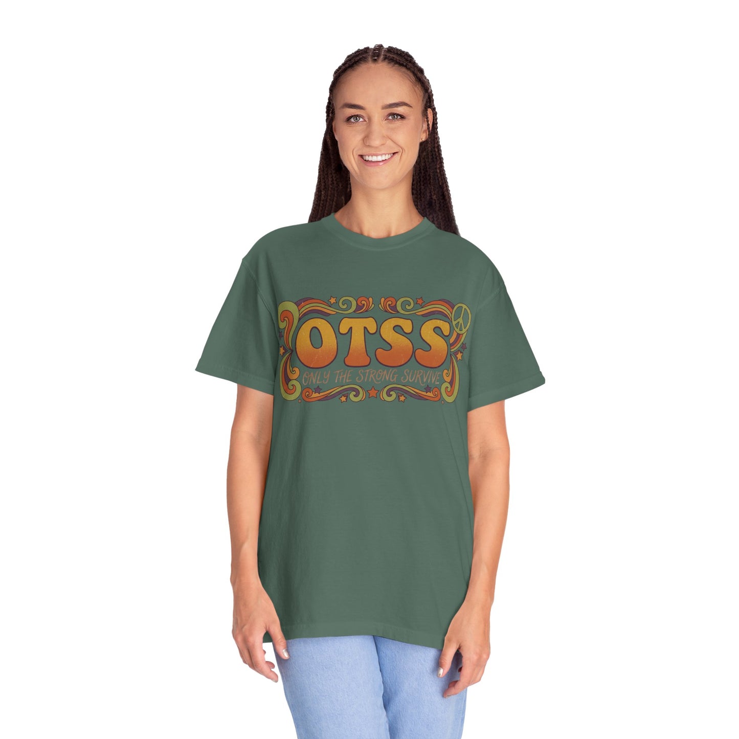 OTSS Retro Floral T-Shirt — "Only The Strong Survive" Vintage Graphic Tee